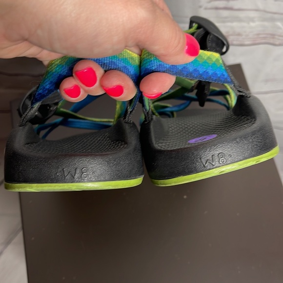 Chaco Women's Z Cloud Starppy Hiking Sandals Sz 8 in Blue/Green!! - Picture 4 of 6